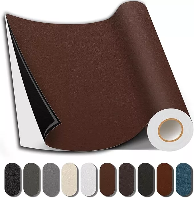Leather Repair Patch, 35X79 Inch Repair Patch Self Adhesive Waterproof, DIY Large Vinyl Patches for Couches, Furniture, Kitchen Cabinets, Wall （Coffee, 35X79 Inch）