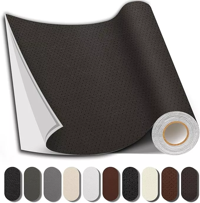 Leather Repair Patch, 35X79 inch Strong Sticky Repair Patch Self Adhesive Waterproof, DIY Large Leather Patches for Couches, Furniture, Sofa, Car, Chair (Black, 35X79 inch)