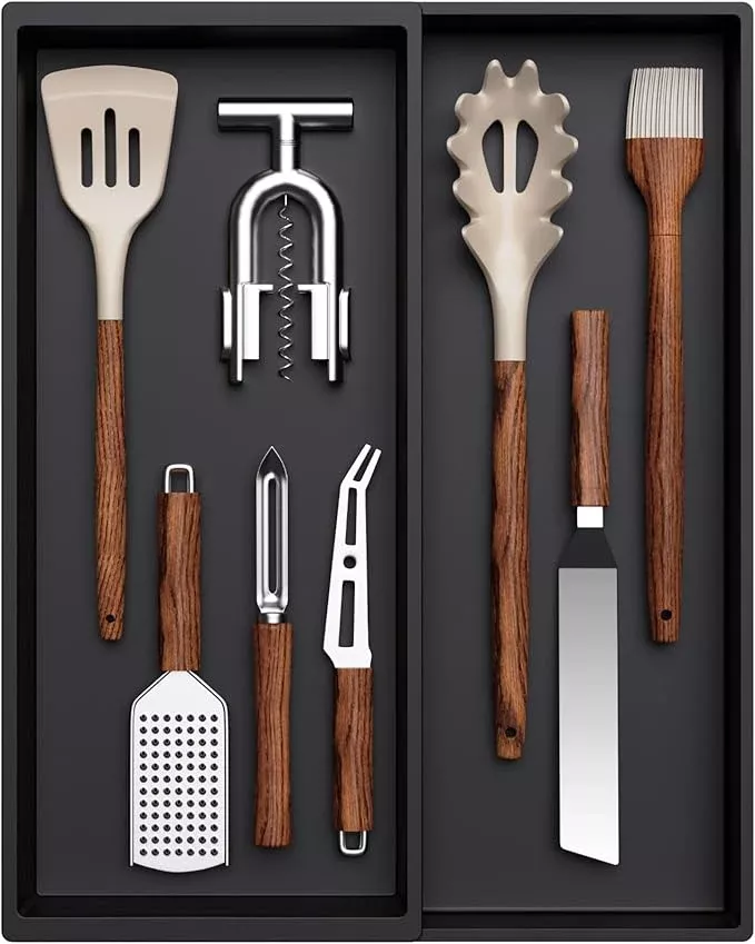 Lifewit Utensil Drawer Organizer, Expandable Cooking Silverware Tray for Kitchen Drawer, Adjustable Cutlery Flatware Holder, Plastic Spatula Tools and Gadgets Storage Divider, 3 Compartments, Gray