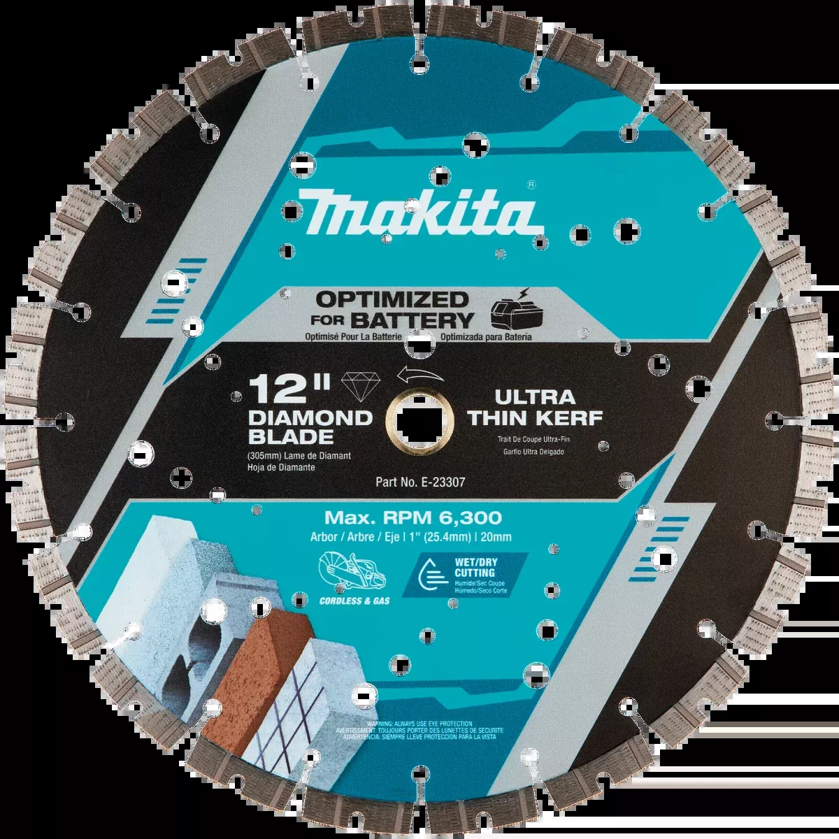 MAKITA 12" Thin Kerf Diamond Blade, Segmented, General Purpose