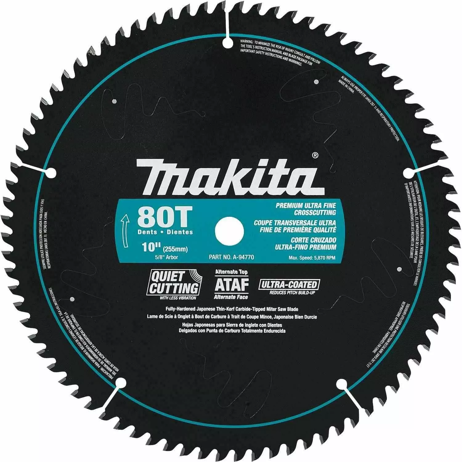 Makita A-94770 10" 80T Ultra-Coated Miter Saw Blade