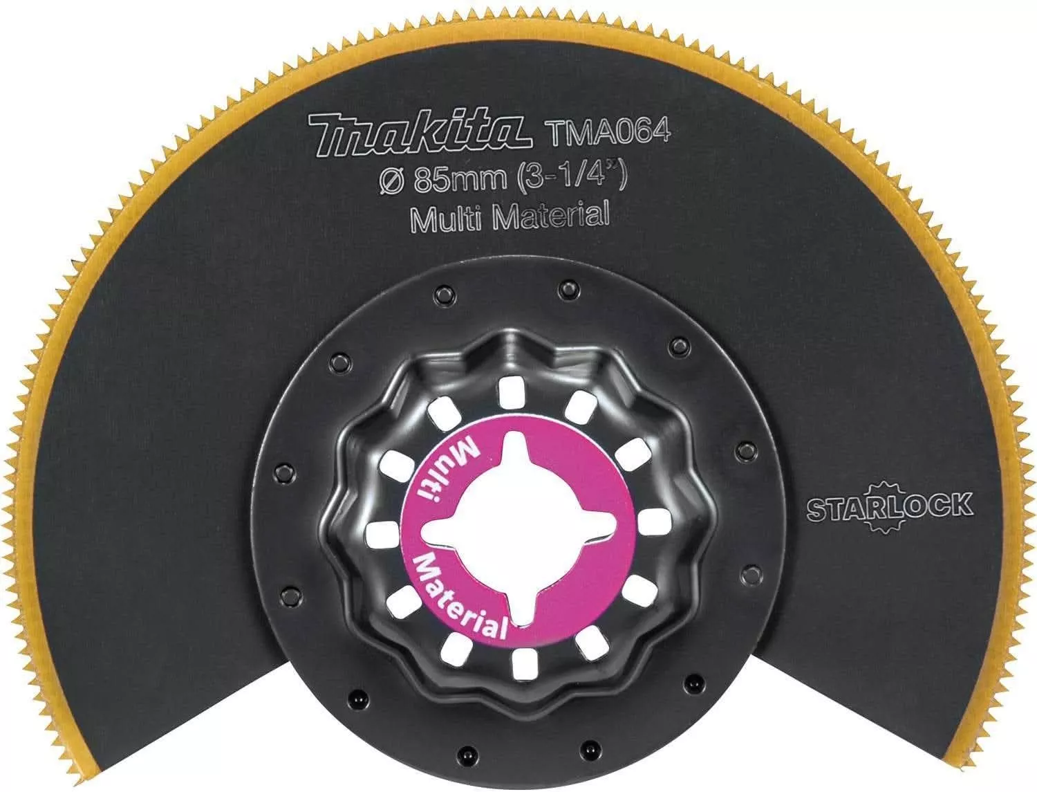 Makita B-67125 Starlock Oscillating Multi-Tool 3-1/4" Bi-Metal Round Segmented Saw Blade with Titanium Tooth Coating