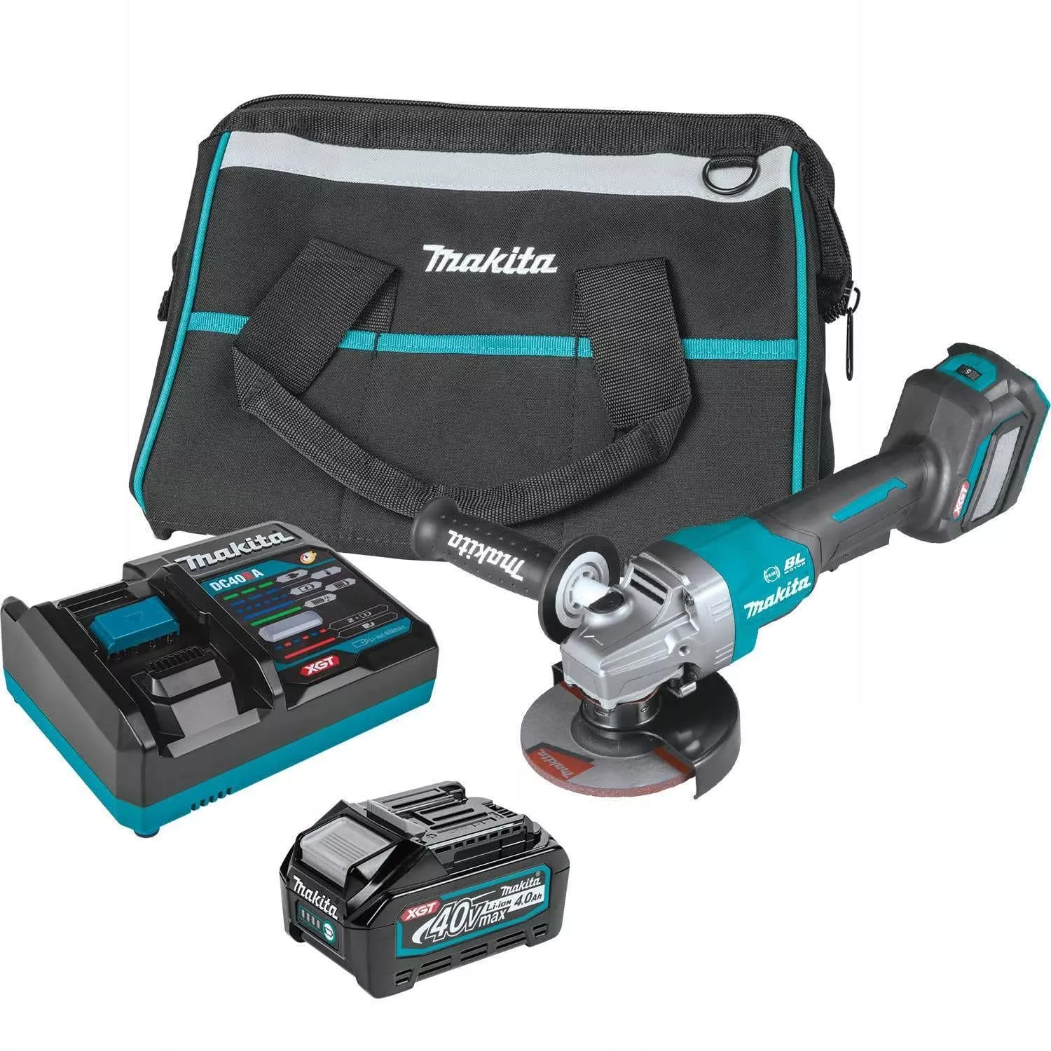 Makita GAG06M1 40V max XGT Brushless Cordless 4-1/2"Â / 5" Paddle Switch Angle Grinder Kit, with Electric Brake, AWS Capable (4.0Ah)