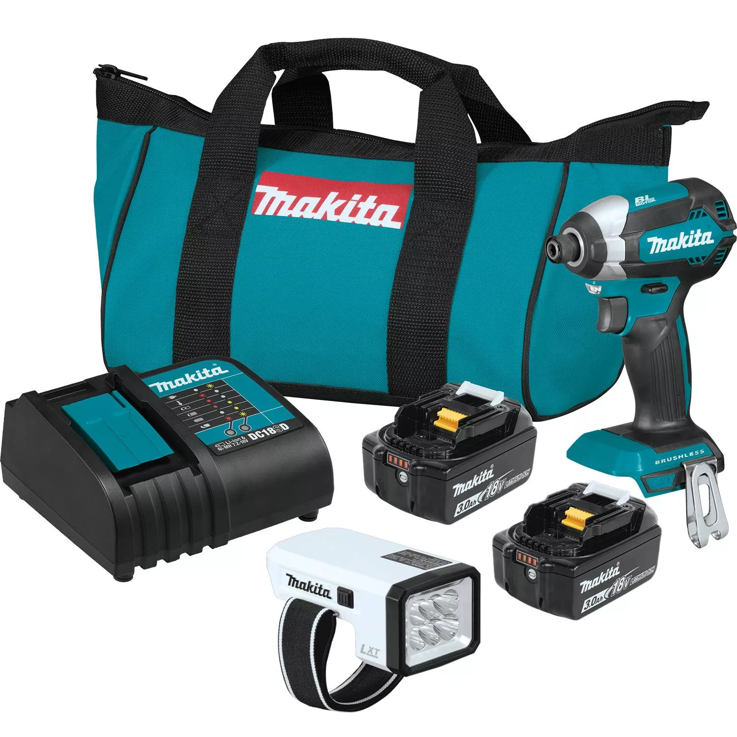 Makita XDT131X2 18VLXT Impact Driver Light Batteries