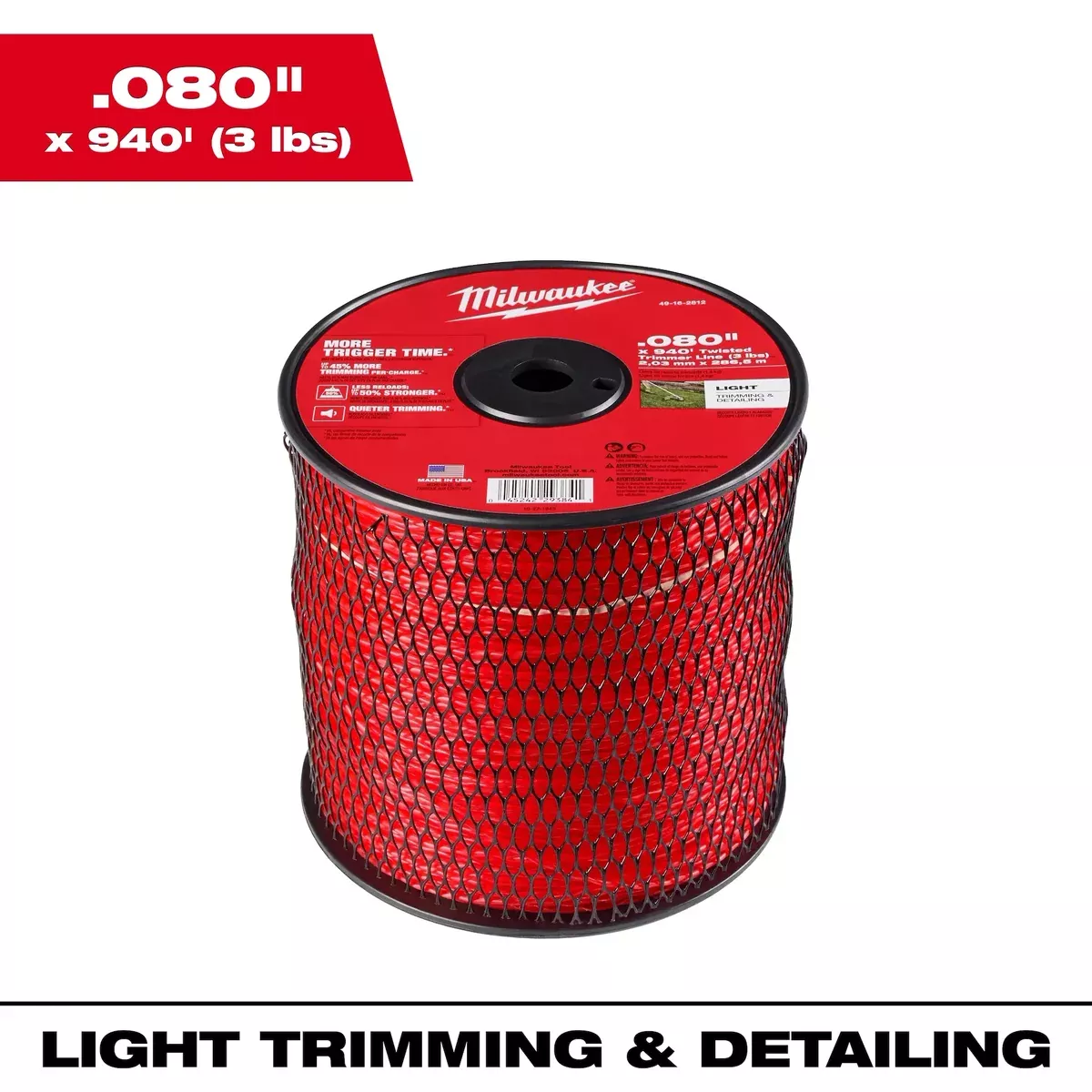 Milwaukee .080" x 940’ (3 lbs.) Twisted Trimmer Line