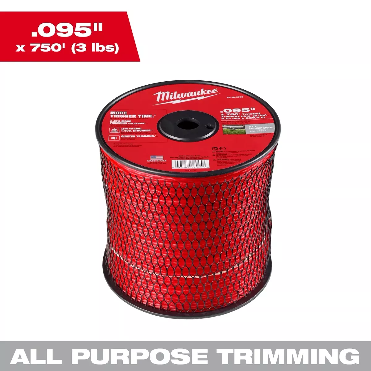 Milwaukee .095" x 750’ (3 lbs.) Twisted Trimmer Line
