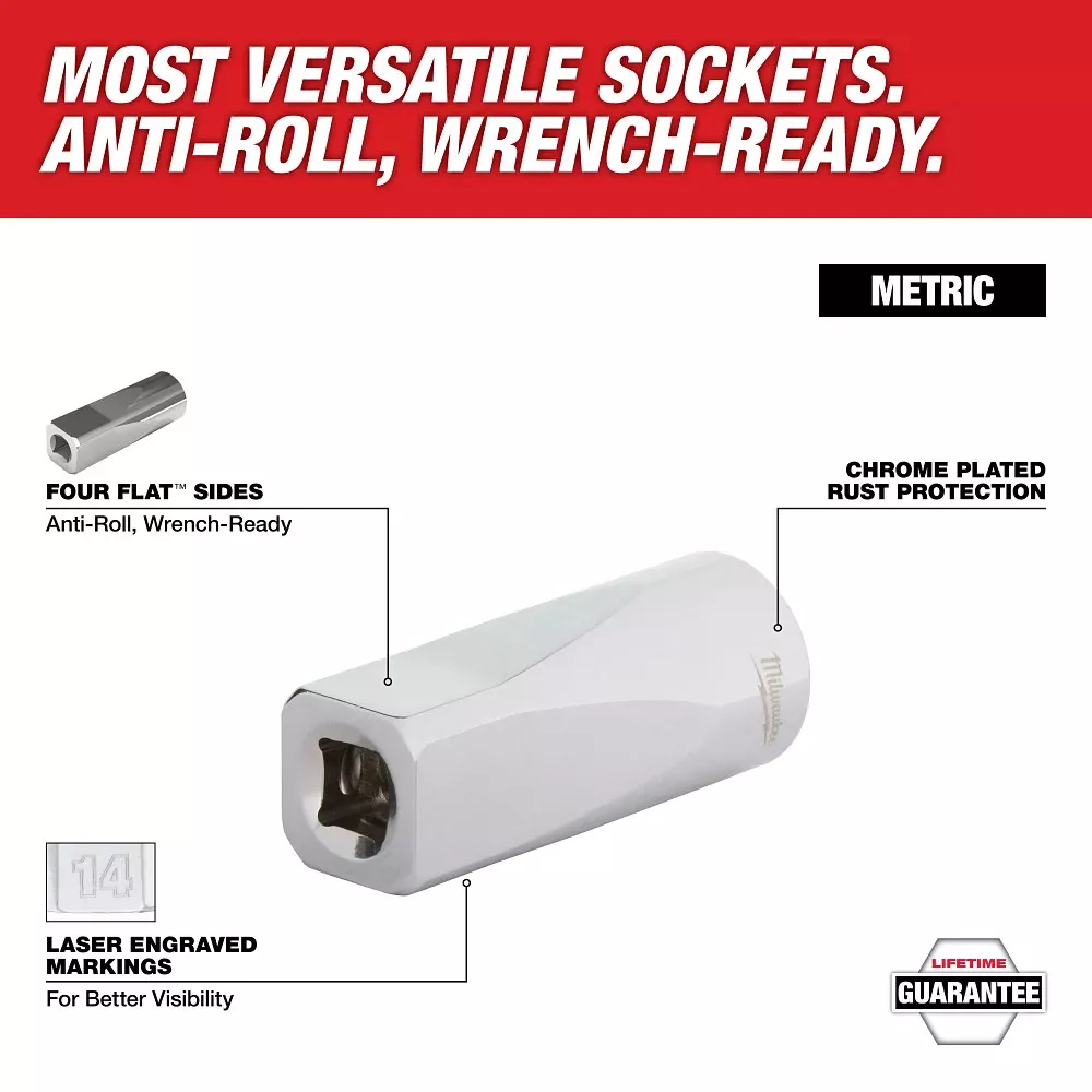 Milwaukee 1/2" Drive SAE 6-Point Sockets Hand Tool