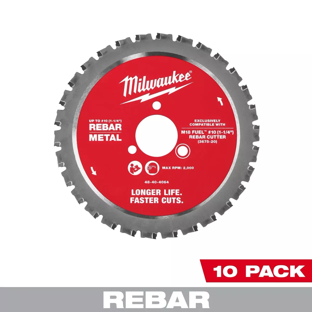 Milwaukee #10 (1-1/4”) Rebar Cutting Blade - 10 PK