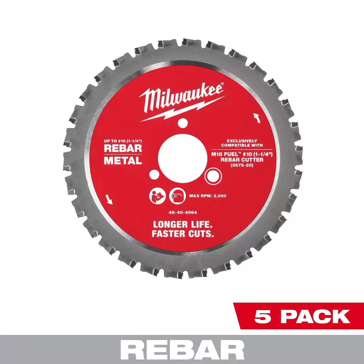 Milwaukee #10 (1-1/4”) Rebar Cutting Blade - 5 PK