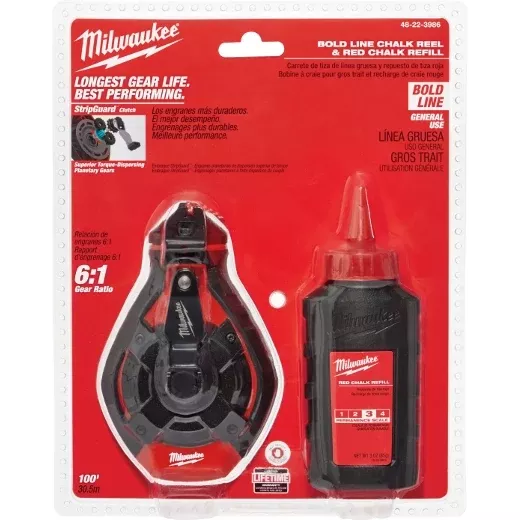 Milwaukee 100' Bold Line Kit w/ Red Chalk