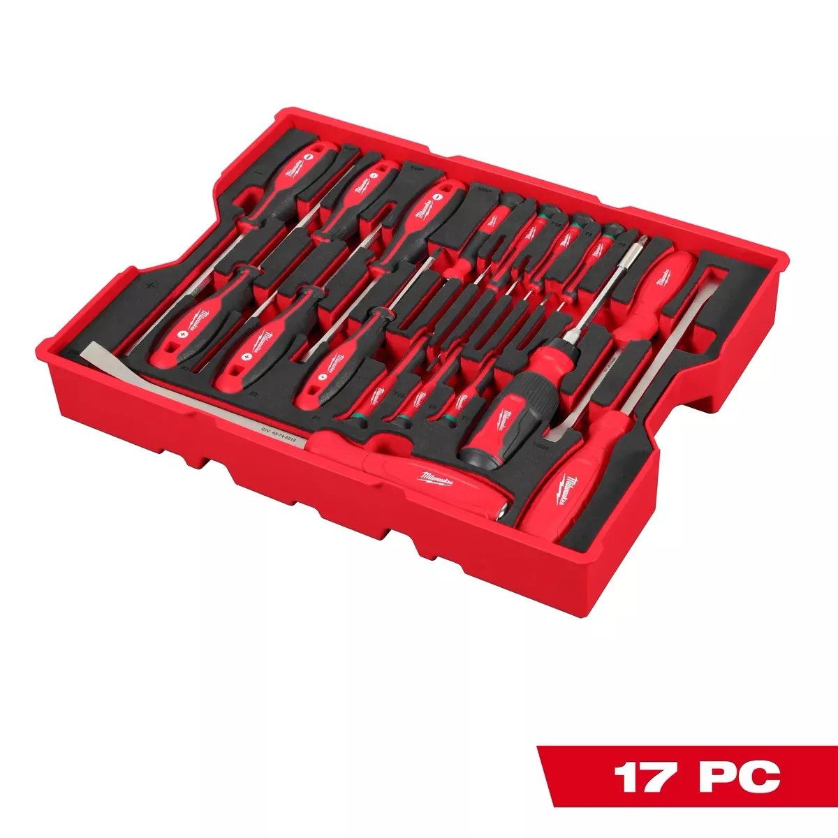 Milwaukee 17pc. Screwdriver & Pry Bar Set with Tray for PACKOUT™ Drawers