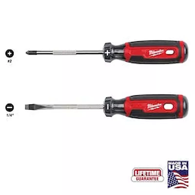 Milwaukee 2 PC. 4" Cushion Grip Screwdriver Set (USA)
