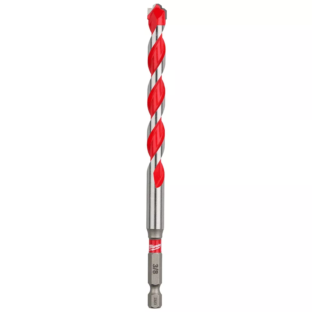 Milwaukee 3/8" x 4" x 6" SHOCKWAVE™ Impact Duty Carbide Hammer Drill Bits with POWER TIP™