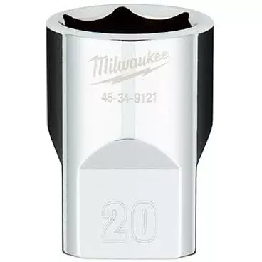 Milwaukee 45-34-9121 1/2" Drive 20mm Metric 6-Point Socket with FOUR FLAT Sides