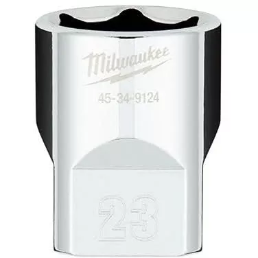 Milwaukee 45-34-9124 1/2" Drive 23mm Metric 6-Point Socket with FOUR FLAT Sides
