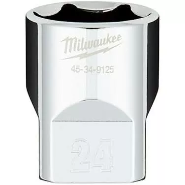 Milwaukee 45-34-9125 1/2" Drive 24mm Metric 6-Point Socket with FOUR FLAT Sides