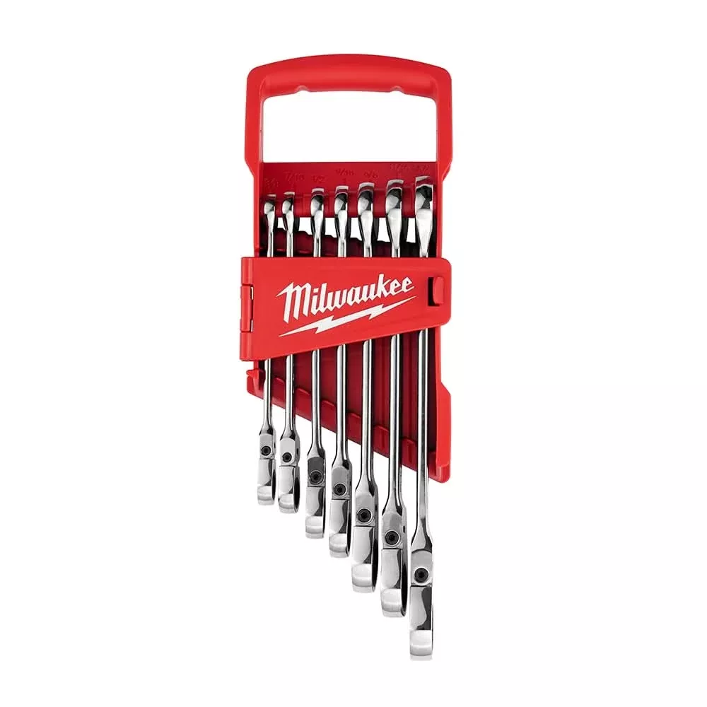 Milwaukee 48-22-9429 SAE Flex Head Combination Wrench, 7-Pieces