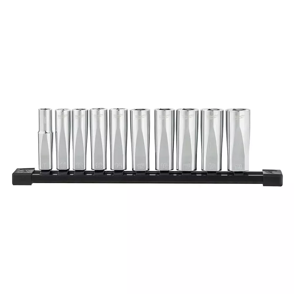 Milwaukee 48-22-9505 3/8-inch Drive 10-Piece Deep Well Socket Set - Metric