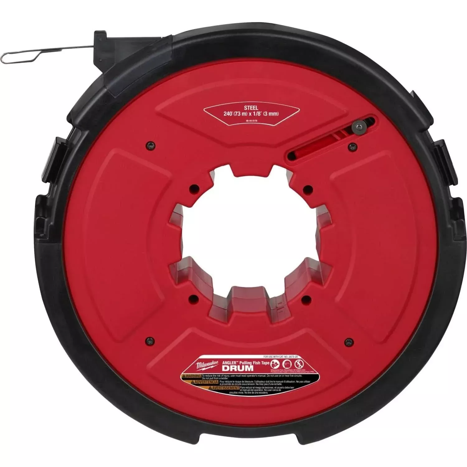 Milwaukee 48-44-5178 Angler 240' x 1/8" Steel Pulling Fish Tape Drum