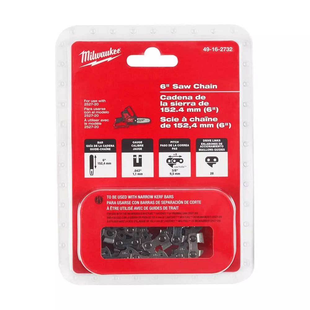 Milwaukee 49-16-2732 6-Inch Hatchet Pruning Saw Chain