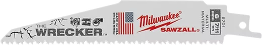 Milwaukee 6" 7/11 TPI WRECKER™ SAWZALL Blade for Multi-Material(25 PK)