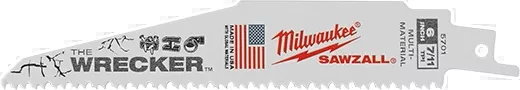 Milwaukee 6" 7/11 TPI WRECKER™ SAWZALL Blade for Multi-Material (5 PK)