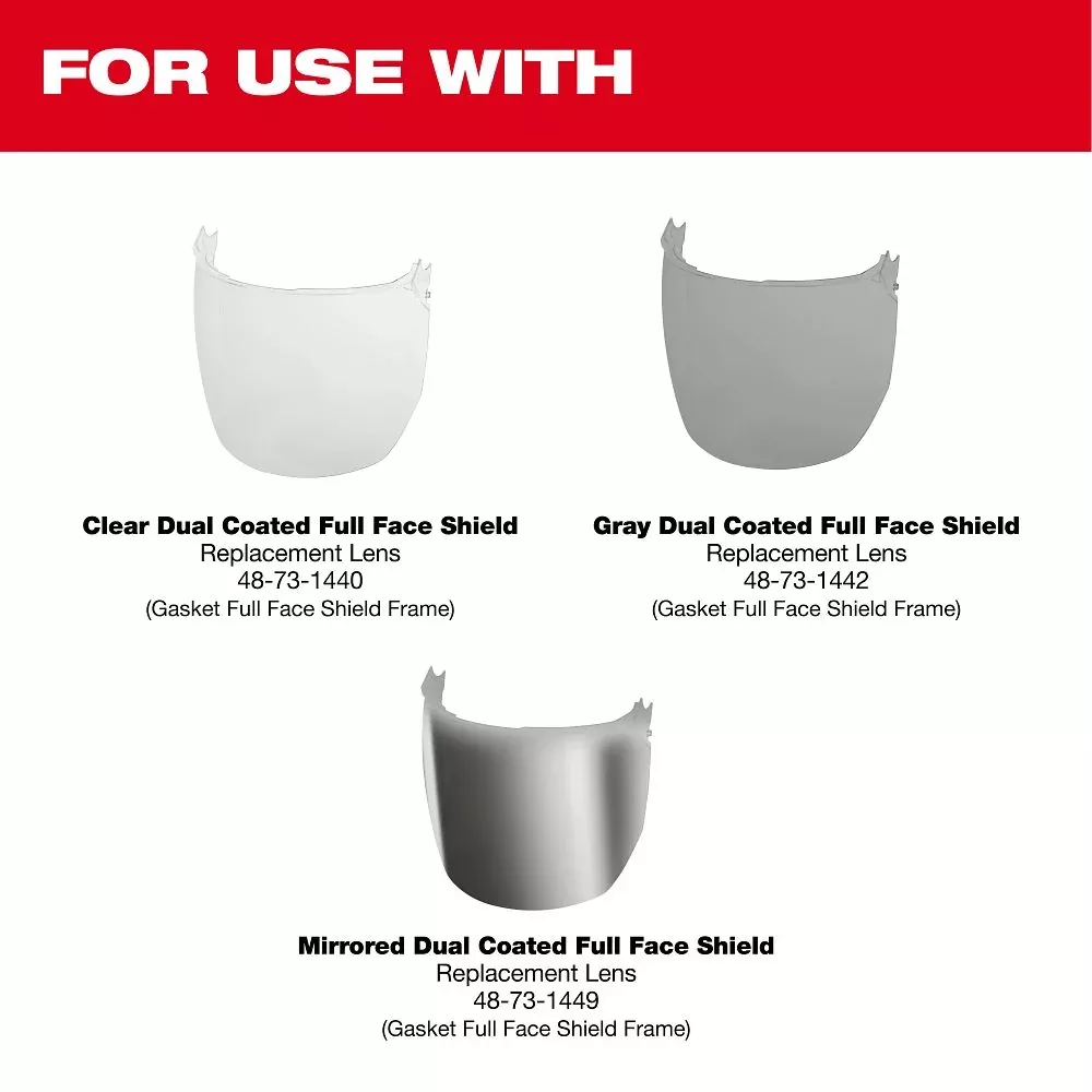 Milwaukee BOLT Gasketed Full Face Shield Replacement Frame (Compatible with Milwaukee BOLT Safety Helmets & BOLT Hard Hats) 48-73-1456