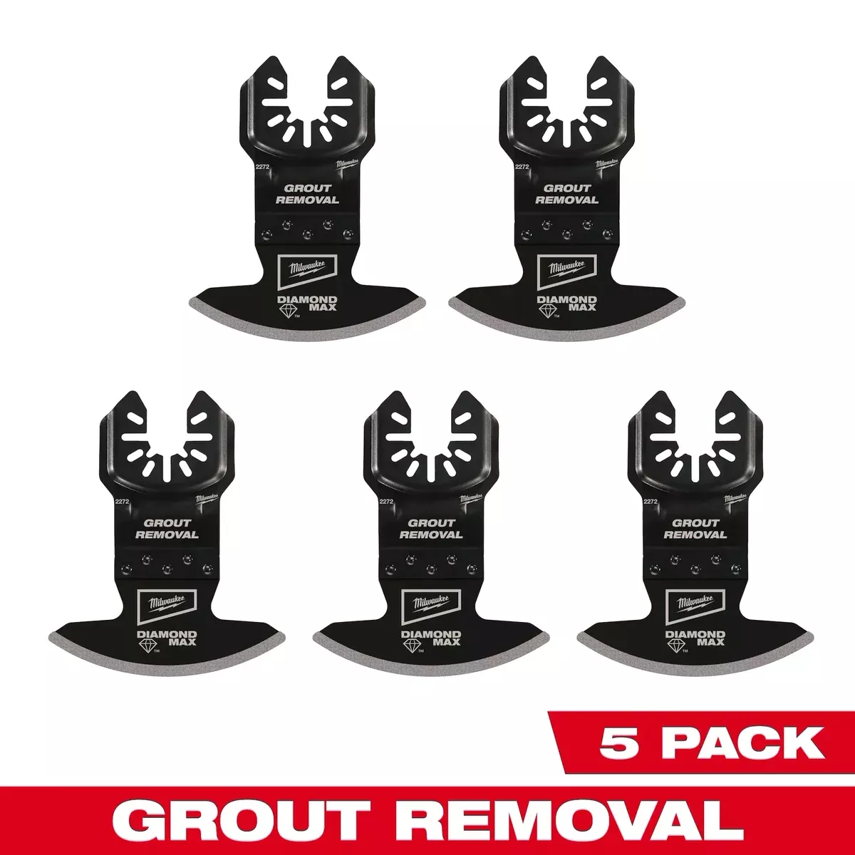 Milwaukee DIAMOND MAX™ Diamond Grit Grout Removal Universal Fit Oscillating Multi-Tool Blade (5 PK)