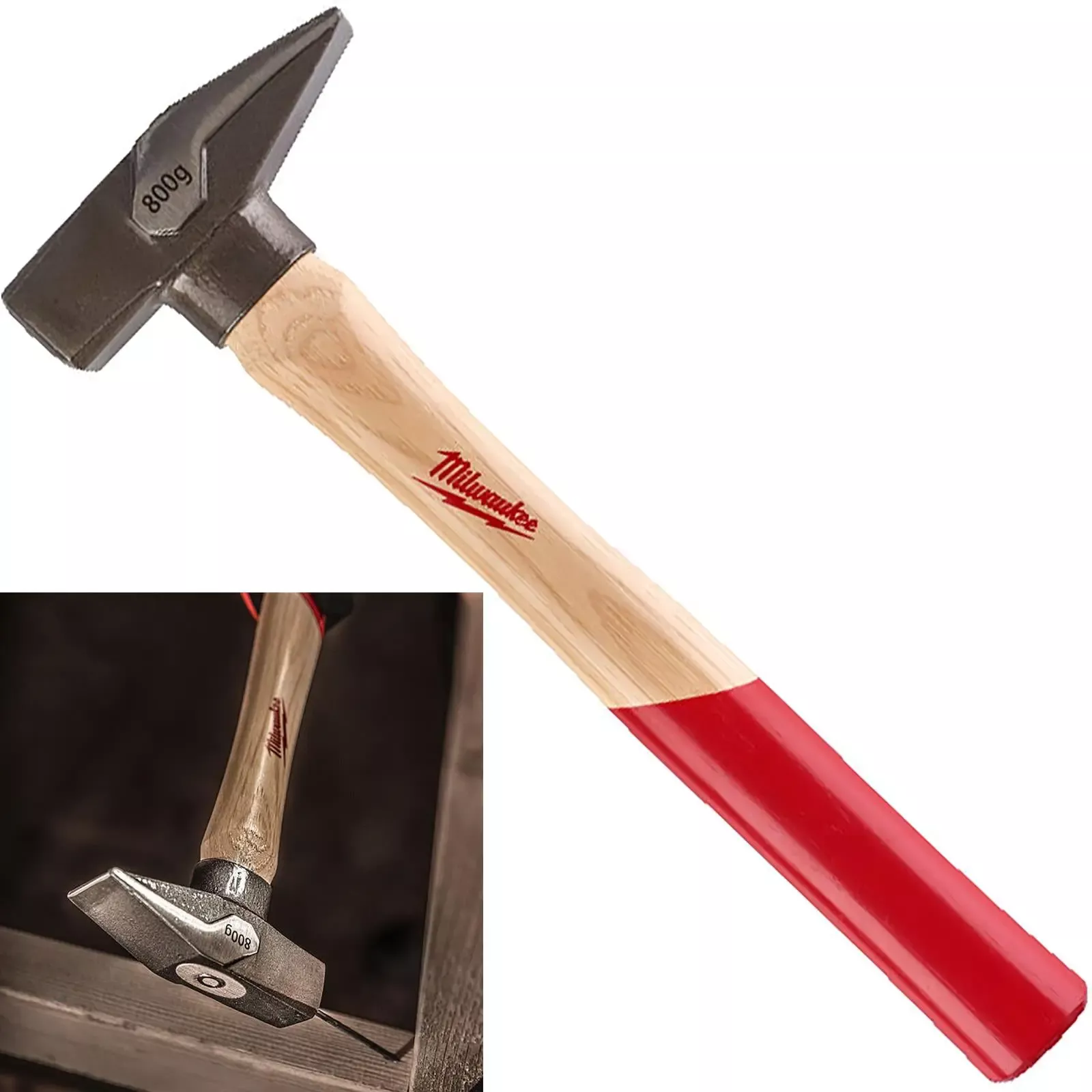 Milwaukee Engineers Hammer with Hickory Wooden Shaft 800g
