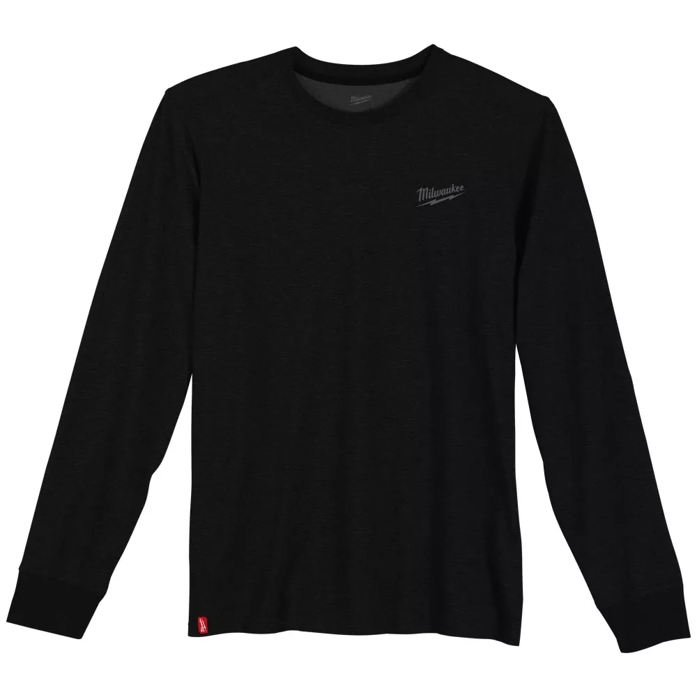 Milwaukee FREEFLEX Hybrid Work Tee Long Sleeve - Black, Small 604B-S