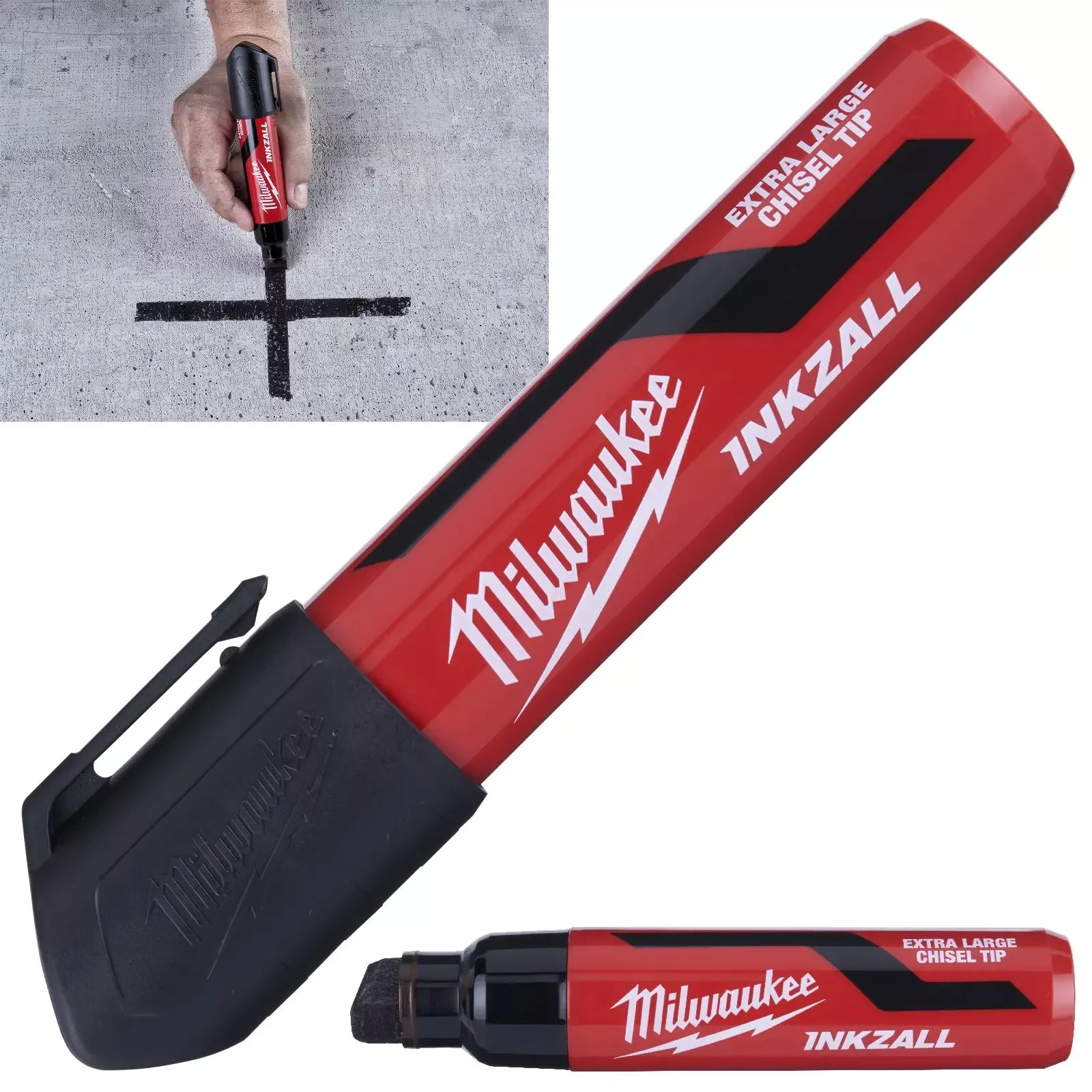 Milwaukee INKZALL Chisel Tip Permanent Marker Pen XL Black
