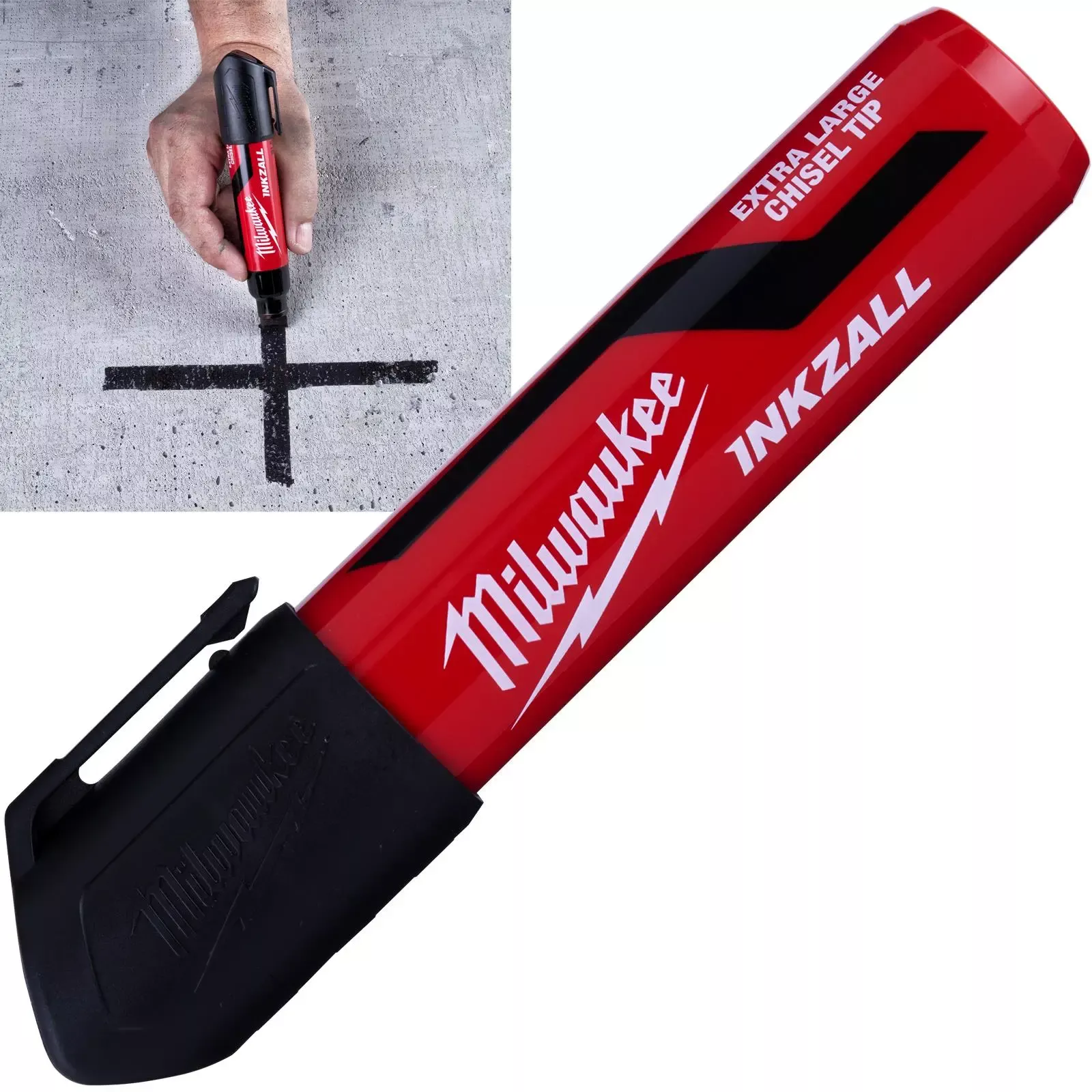 Milwaukee INKZALL Permanent Marker XL Chisel Tip 14.5mm Black