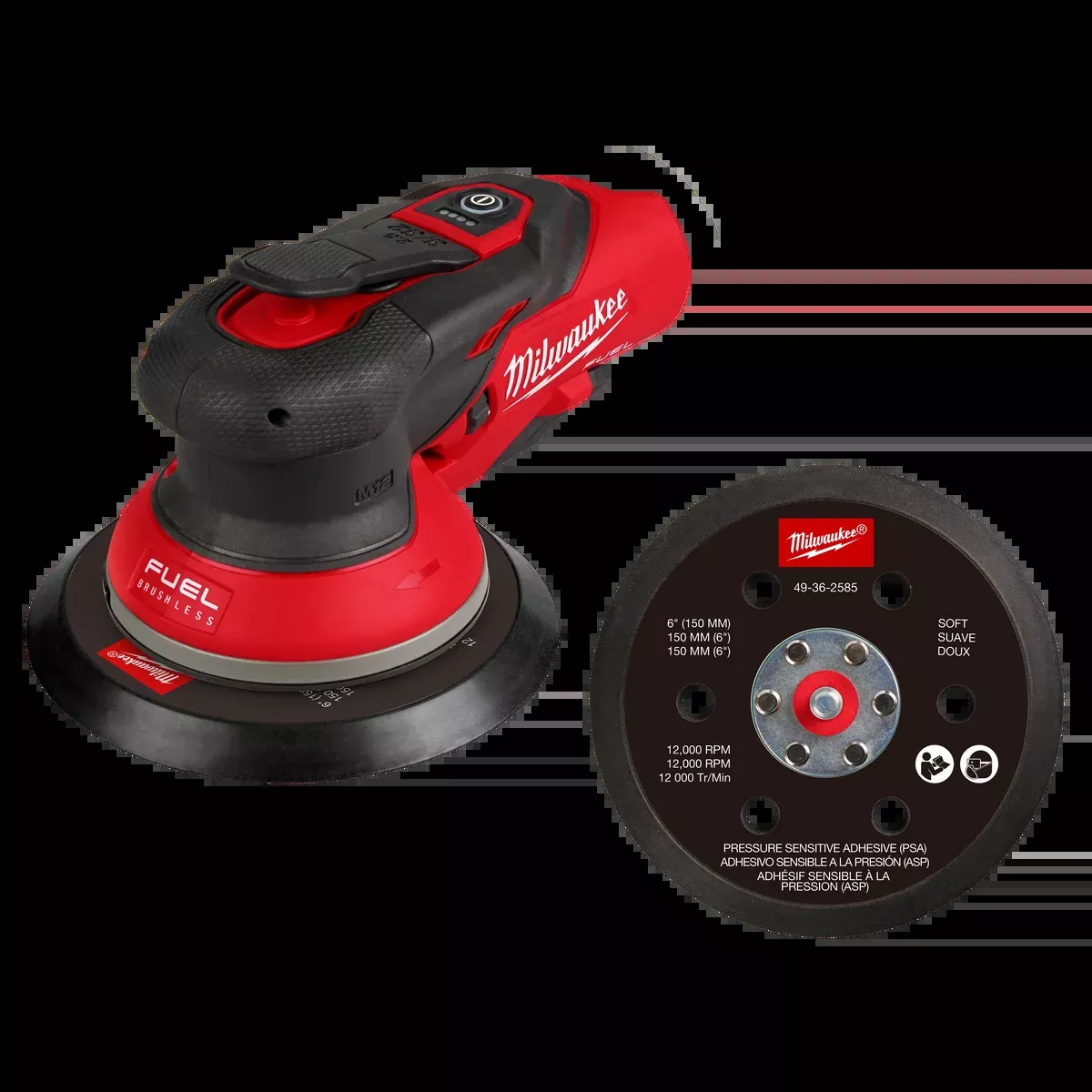 Milwaukee M12™ FUEL™ 6" Random Orbital Sander (3/32")