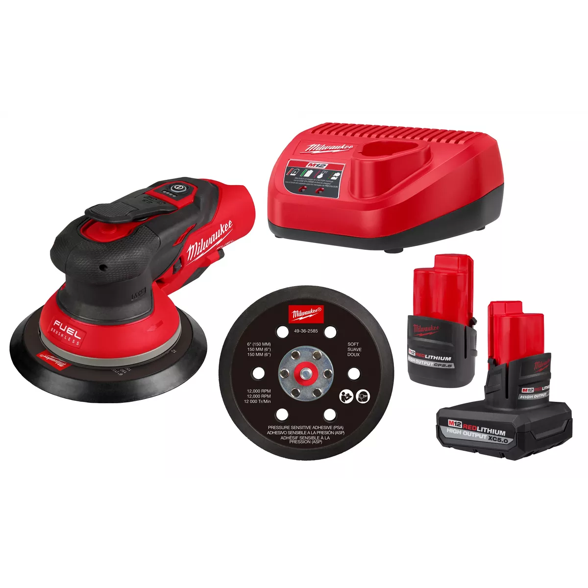Milwaukee M12 FUEL™ 6" Random Orbital Sander Kit (3/32")