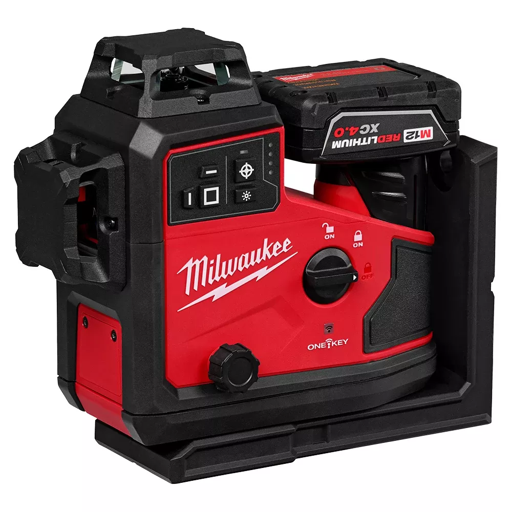 Milwaukee M12 Green 360° 3-Plane Laser - Automatic Alignment & Receiver Kit 3642-21
