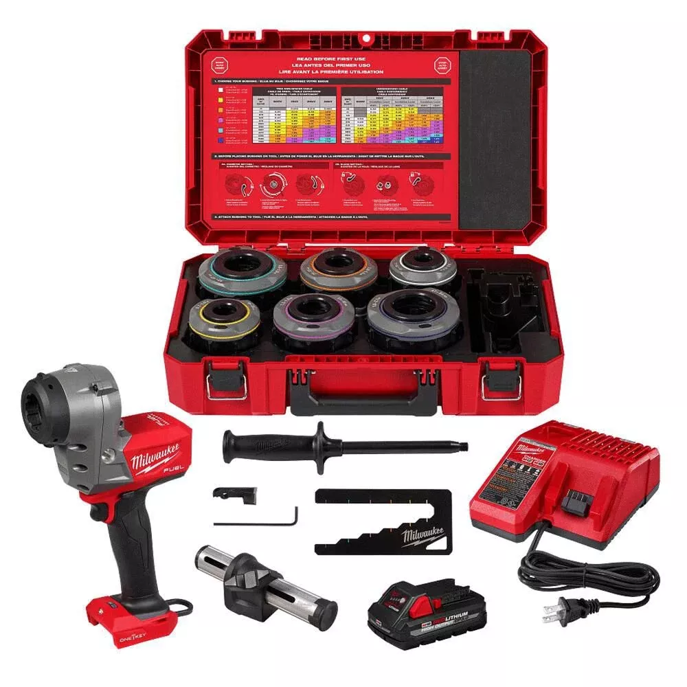 Milwaukee M18 FUEL™ Covered Conductor Cable Stripper Kit w/ Adjustable Bushings
