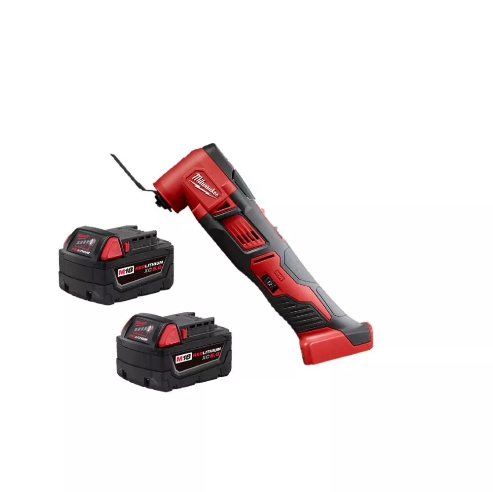Milwaukee M18 Oscillating Multi-Tool Kit w/ M18 Red Lithium 5.0 Ah XC Battery 2 PACK 48-11-1852 & 2626-20