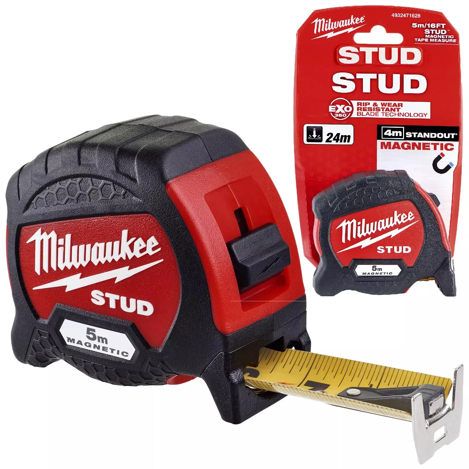Milwaukee Magnetic Tape Measure 5m STUD Gen2 Metric 33mm Blade Width