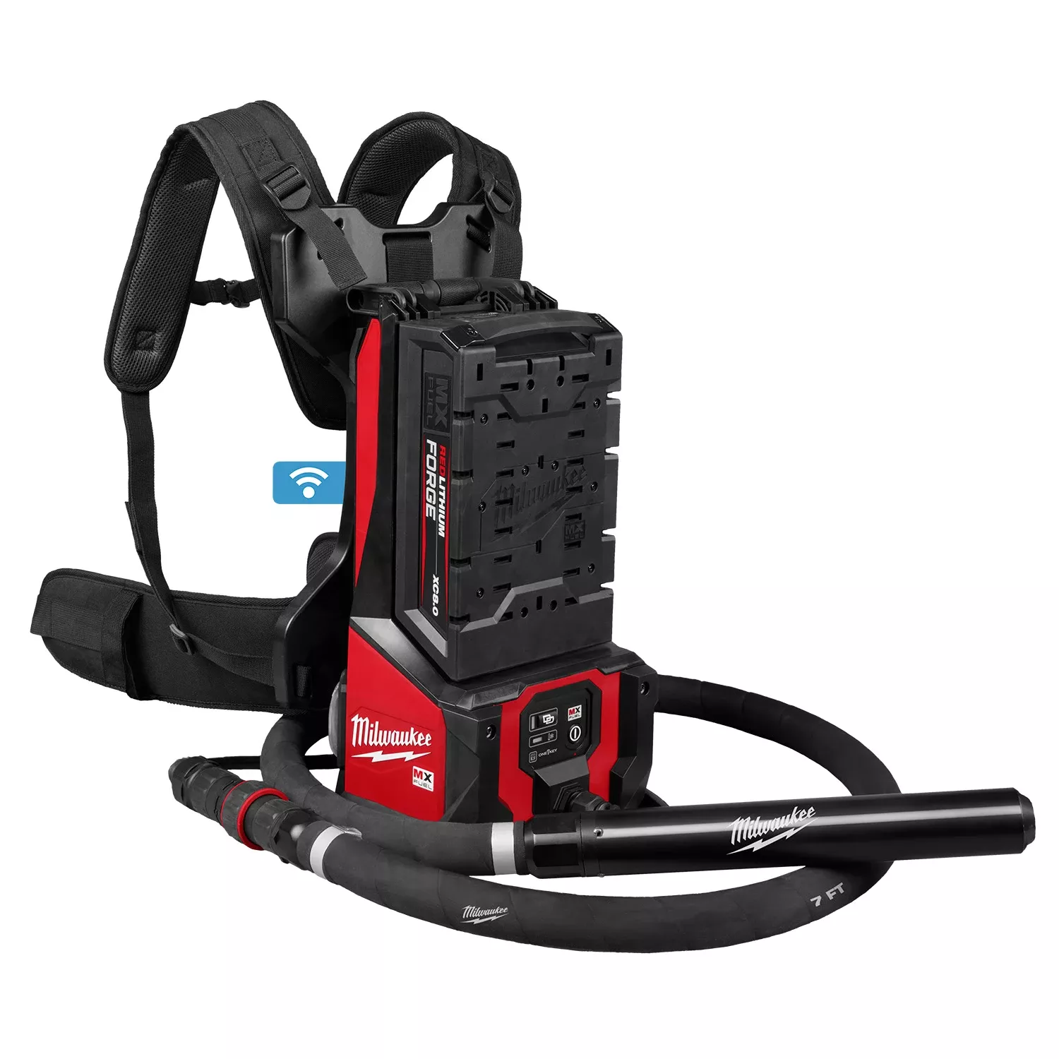 Milwaukee MX FUEL Backpack High Cycle Concrete Vibrator Kit w/ 7' Whip / 1.75" Head MXF372-2XCB