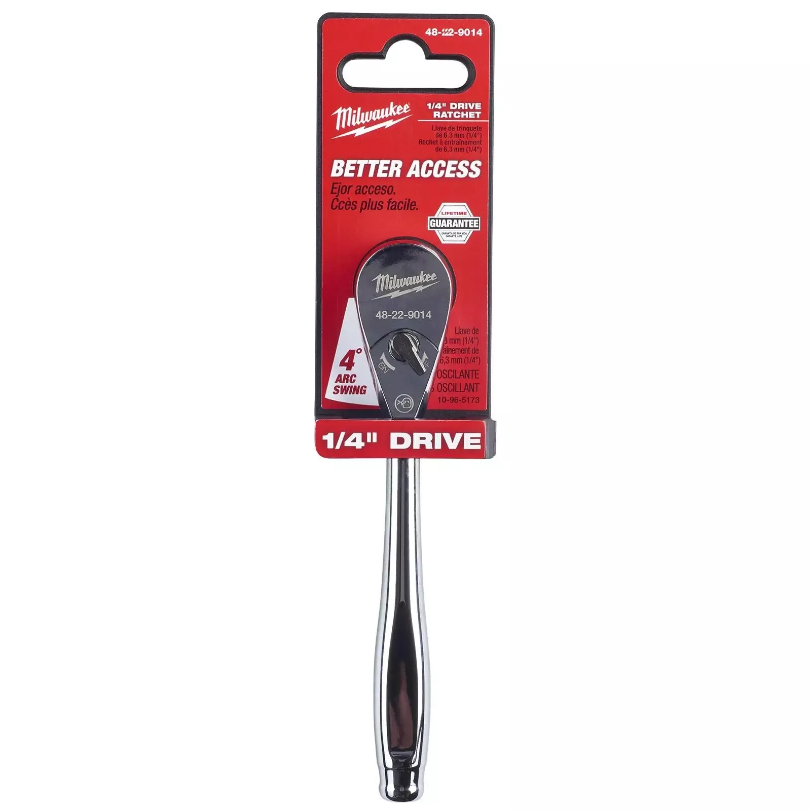 Milwaukee Socket Ratchet Wrench 1/4" Drive 90 Tooth 152mm