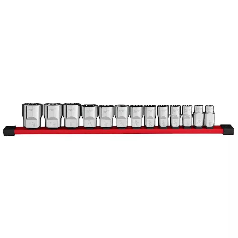 Milwaukee Tools 13pc 1/2” Drive 12-Point SAE Socket Set 48-22-9422