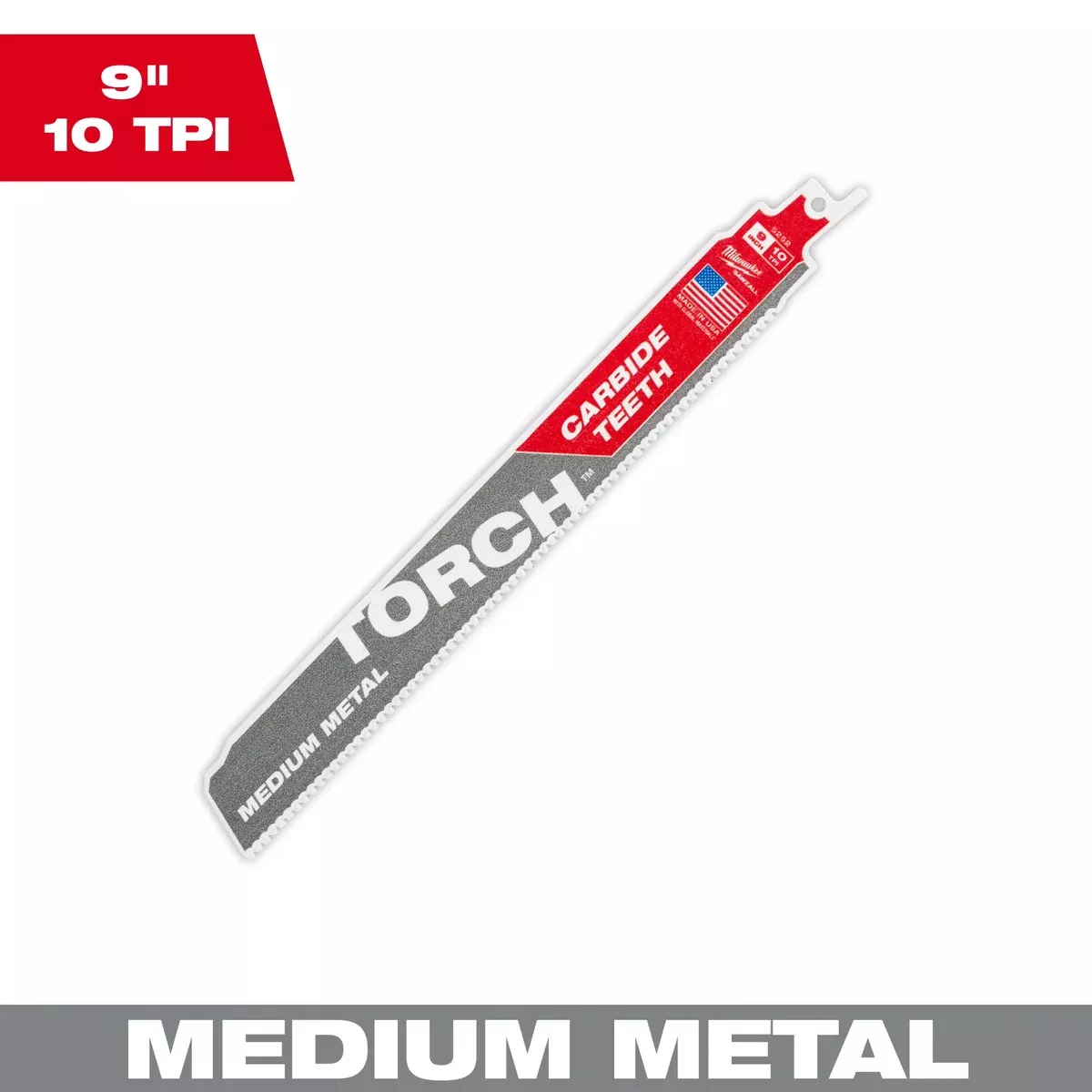 Milwaukee TORCH with Carbide Teeth for Medium Metal 6" 10 TPI SAWZALL Blade