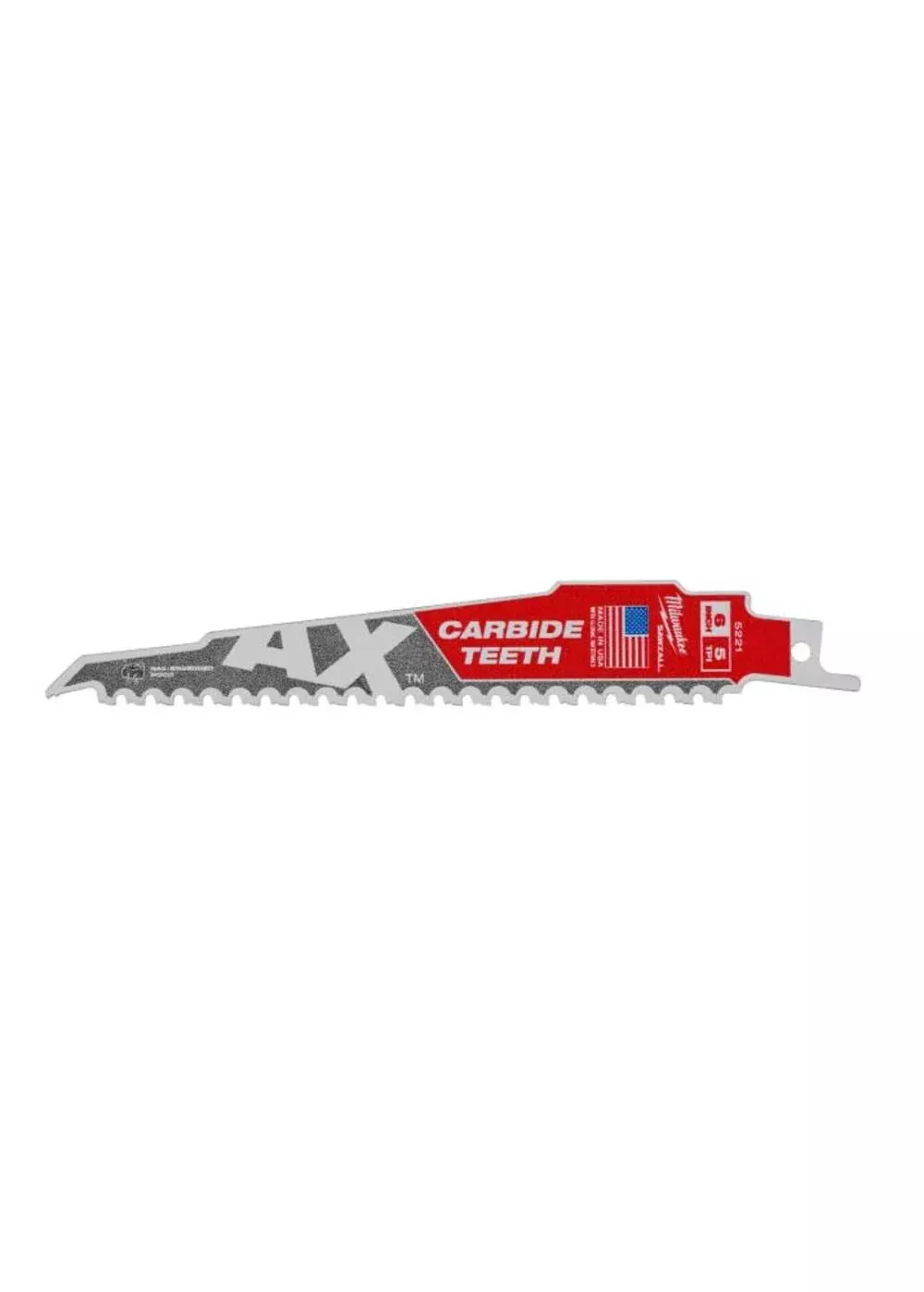 Milwaukee TPI The AX™ with Carbide Teeth SAWZALL Reciprocating Saw Blade