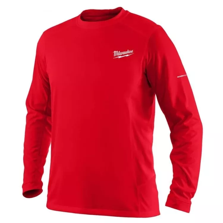 Milwaukee Workskin Lightweight Long Sleeve Performance Shirt S, Red 415R-S