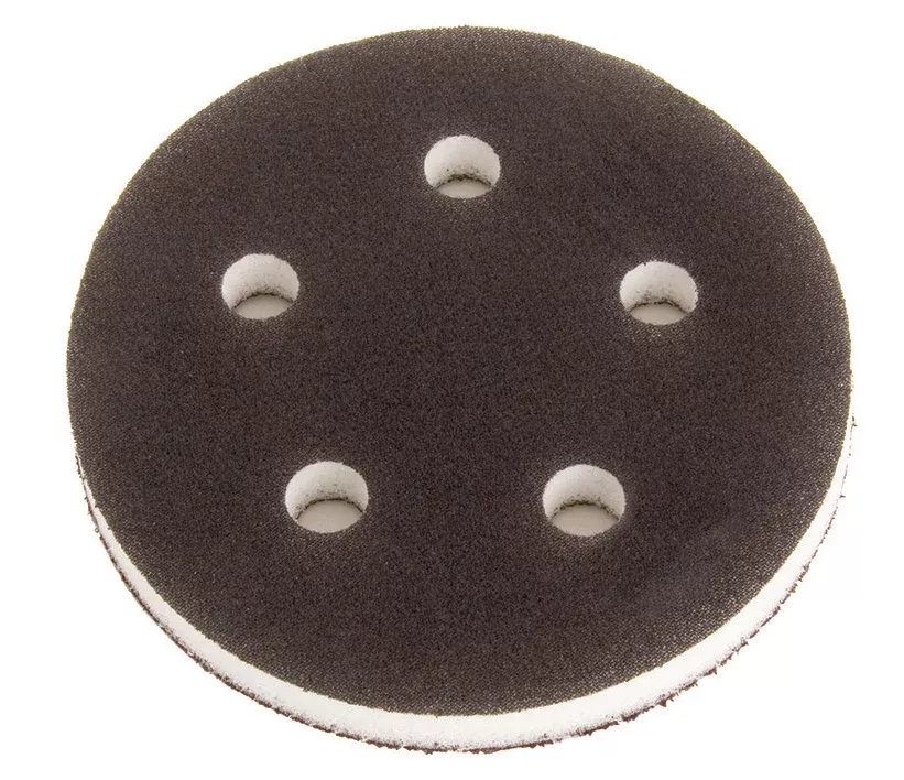 Mirka 5 in. 5 Hole Grip Faced Interface Pad 1 in. thick, Qty 5 1055Y