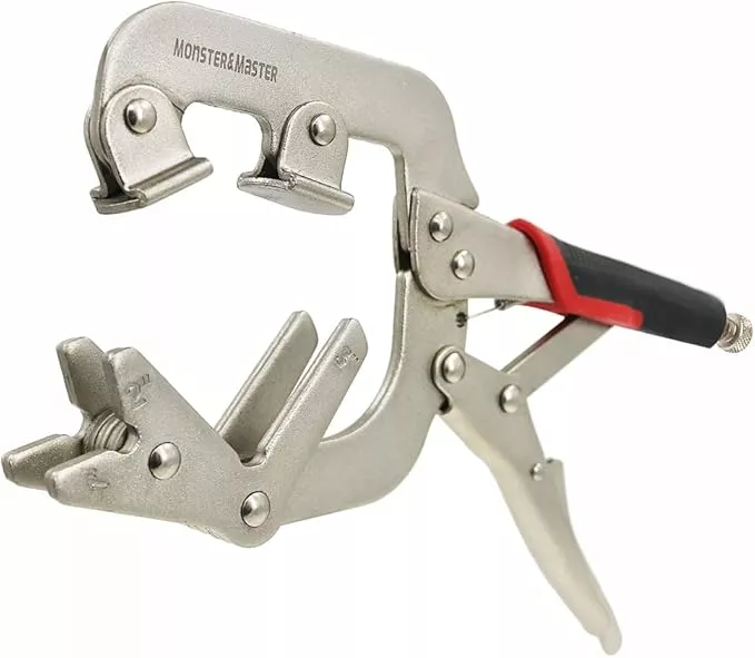 Monster & Master Welding Pipe Plier Clamp, Fast Release, C-Clamp Locking with Large V-Pads, 10 Inch, 1pcs, ATHUS-MM-WLP-S9