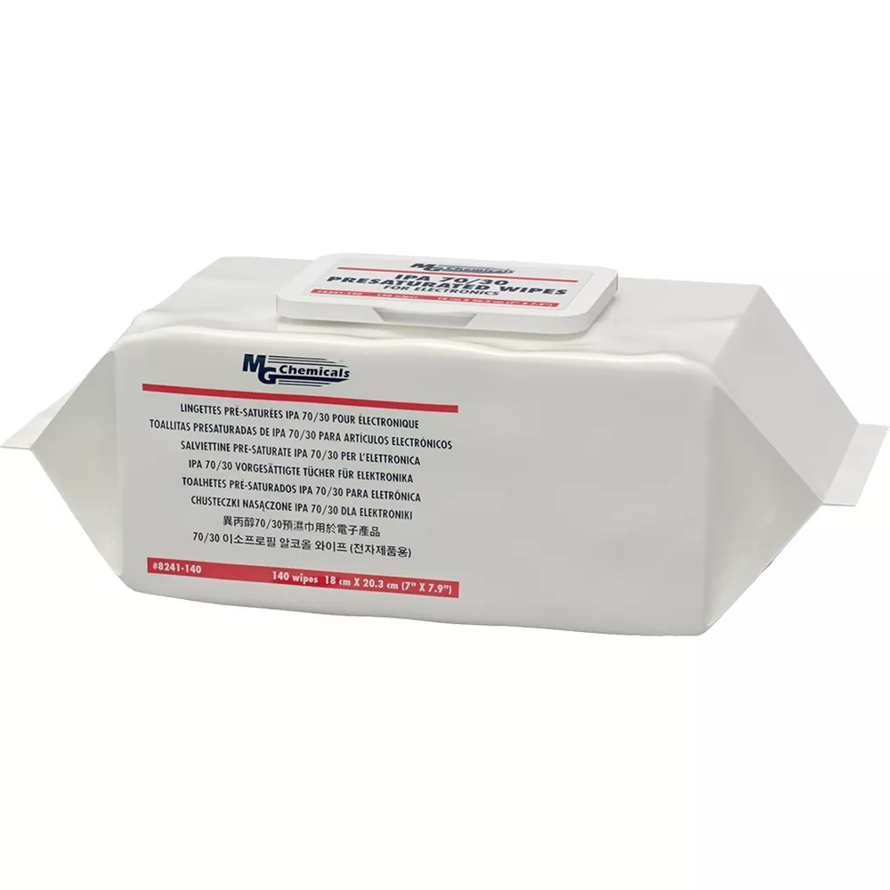 Multi Purpose 70% IPA Alcohol Wipes, 18 cm x 20.3 cm (7" x 7.9") 140 per soft pack