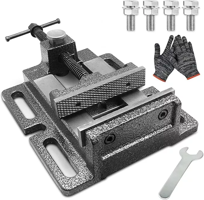 MYTEC Drill Press Vise, 4.0" Black, Quick Release Workbench Industrial Vise Clamp, High-grade cast steel Bench Clamp