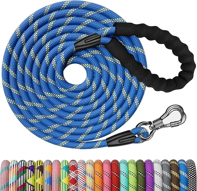 NTR Heavy Duty Dog Leash - 30FT Reflective with Swivel Lockable Hook and Comfortable Padded Handle, Ideal for Walking, Hunting, Camping, Backyard - Suitable for Small, Medium, and Large Dogs