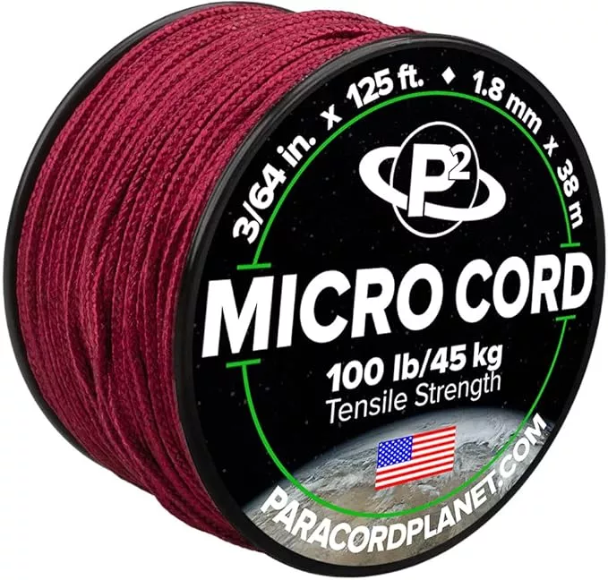 Paracord Planet Micro Paracord – Thin Braided Cord for Crafting, Fishing, and DIY Projects in 125 ft Spools – Trippin